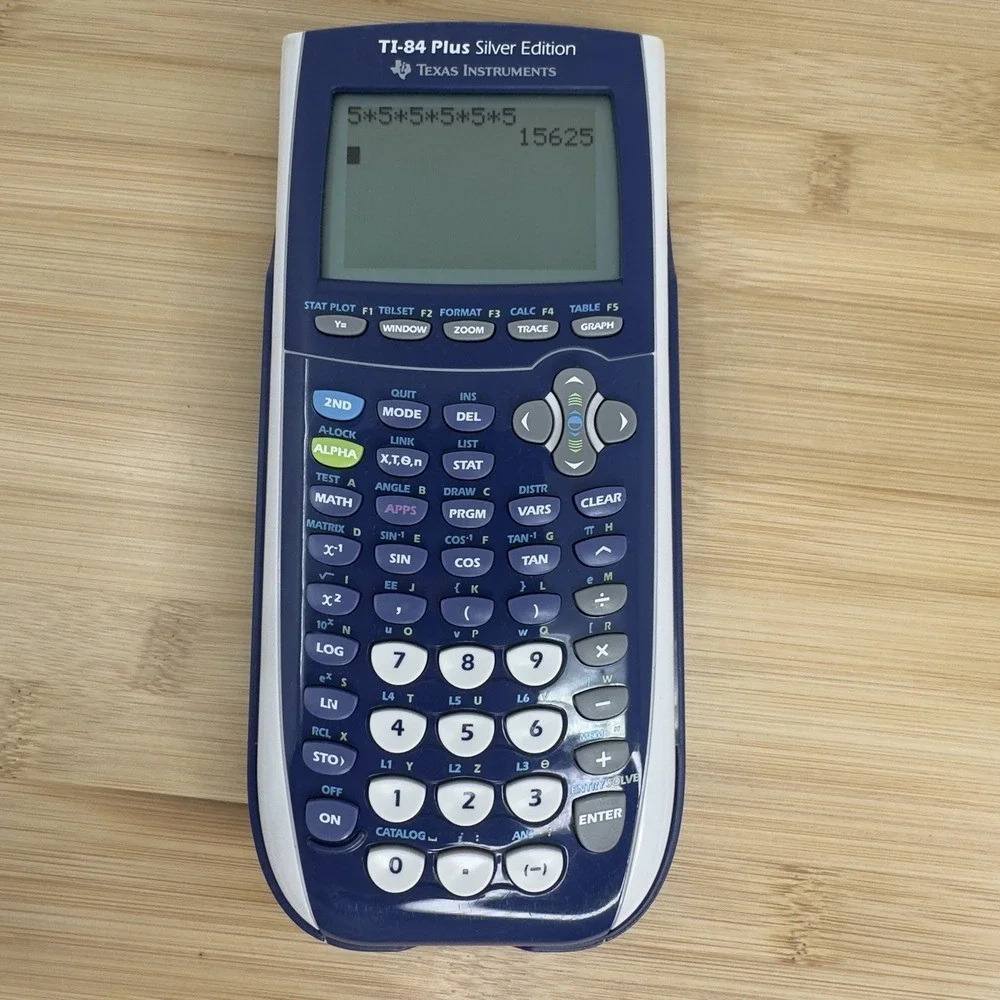 Texas Instruments TI-84 Plus Silver Edition Graphing Calculator Tested w/ Cover
